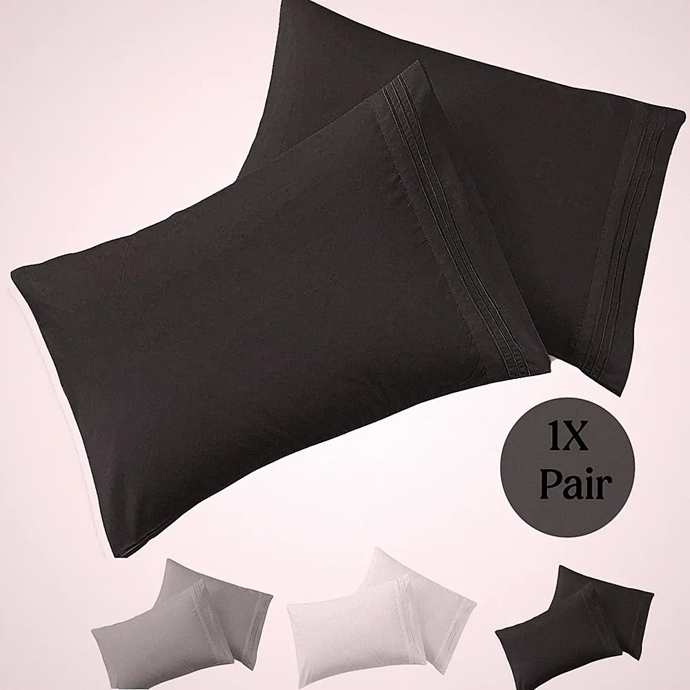 2 Pack Ultra Soft Pillowcases Luxury Smooth 1800 Series Bed Pillow Case Cover