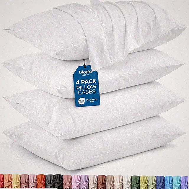 4Pack 20 X 30 (White), Utopia Bedding Queen Pillow Cases, Soft Brushed Microfibe