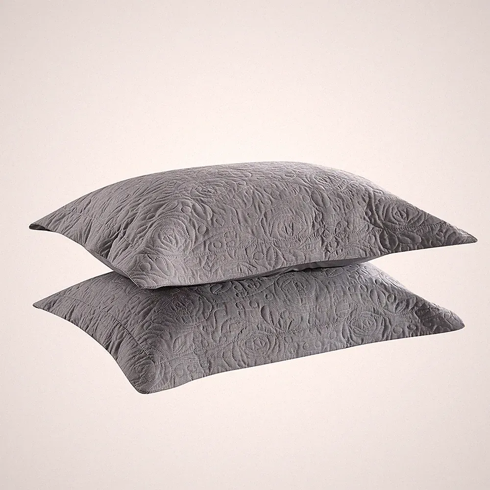 Embroidery Pillow Shams Decorative Microfiber Pillow Shams(Set of 2)