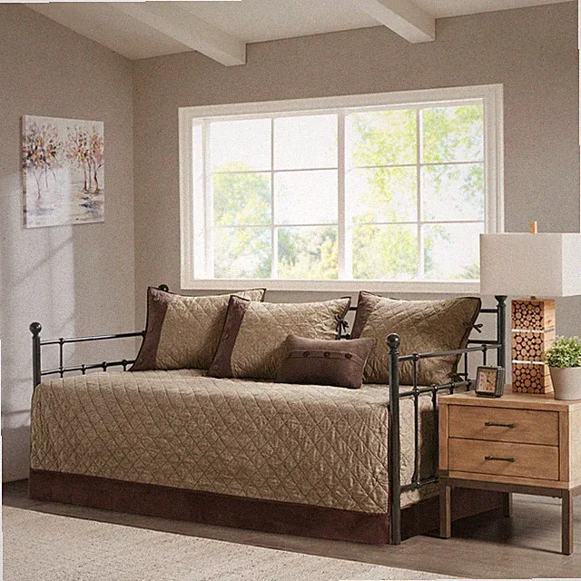 Madison Park 6 Piece Rustic Style Reversible Daybed Cover Set for Guest Room