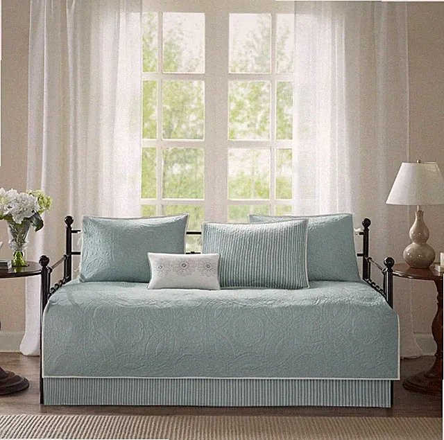 Madison Park Cotton Daybed Cover Set-Double Sided 75"x39", Peyton Blue