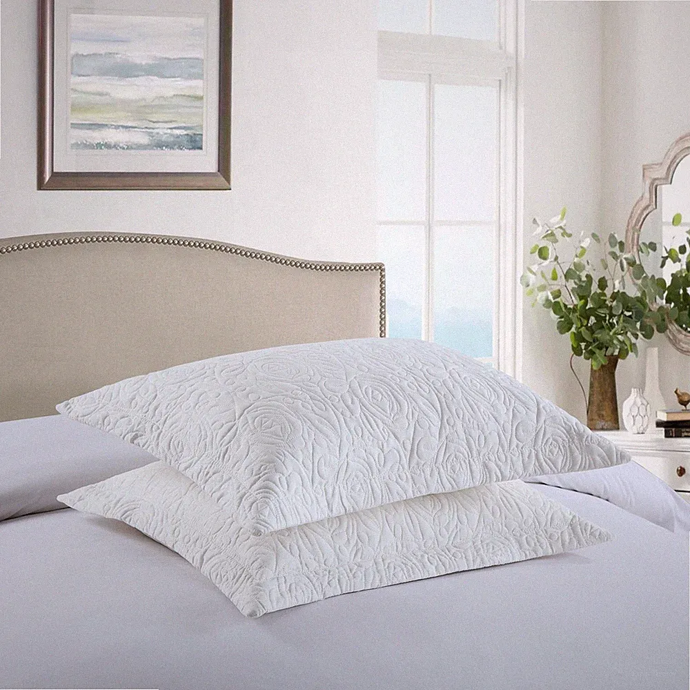 MarCielo 2 Pieces Embroidered Pillow Shams King size