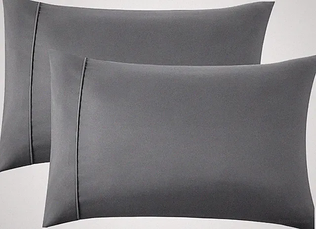 Pillow Cases Queen Set of 2 - Dark Grey Double Brushed 2 Pack, 20”x30“