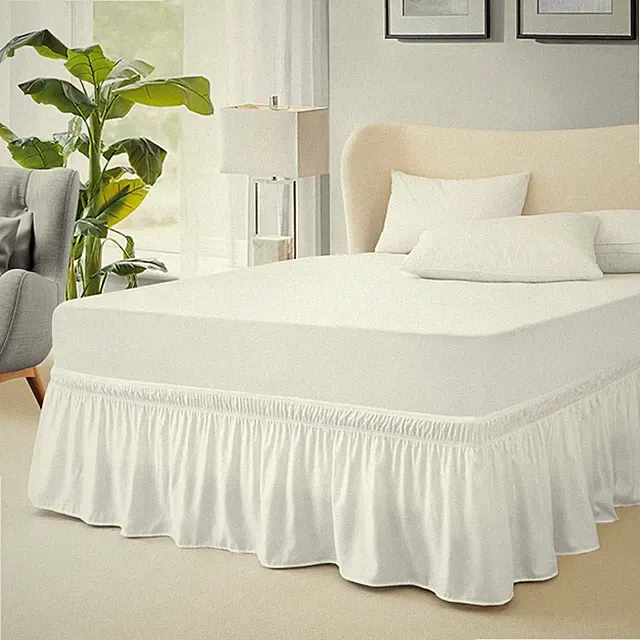 Queen Bed Skirt, Elastic Wrap around Bed Skirt Queen Size, Bed Skirts