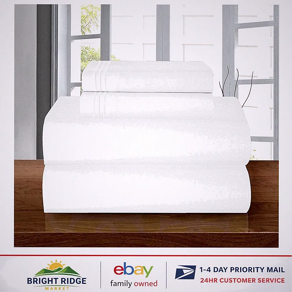 Queen Size Microfiber Bedding Set with Deep Pocket Fitted Sheet and Pillowcases