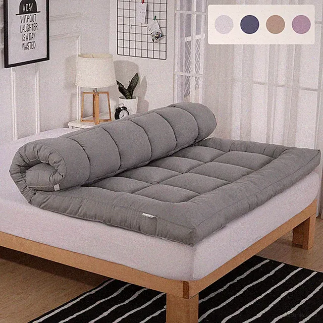 Soft Quilt Mattress Pad Topper Fitted Cooling Breathable Bed Protector Washable