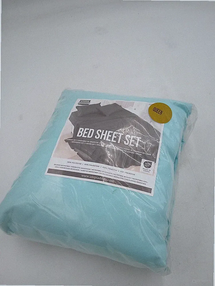 Utopia Bedding Sheet Set Queen Blue Solid Microfiber Polyester Bedding Adults