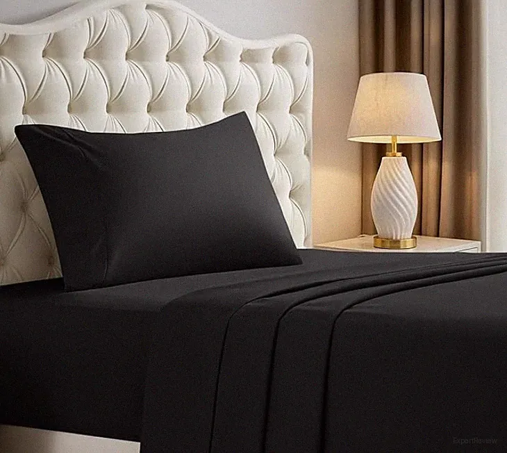 Utopia Bedding Twin Sheet Set 3PC Black Microfiber Soft Deep Pocket Oeko-Tex